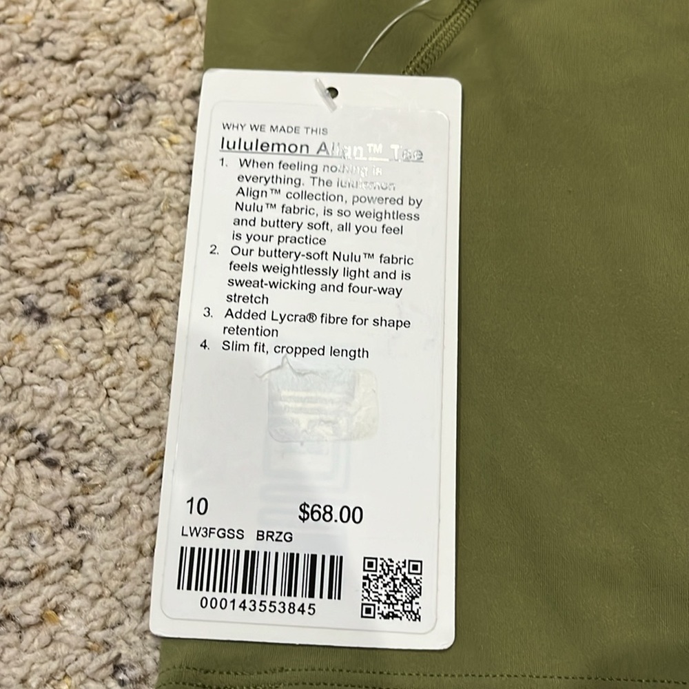 NWT Lululemon Align tee 10
Bronze Green - Picture 2 of 3